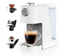 Umisu 3 in 1 Multi-Capsule Coffee Machine, 20 Bar High Pressure Espresso Maker Compatible with Nespresso Original, Dolce Gusto & Ground Coffee, 7 Temp & Volume Levels, 1.4L Tank, White