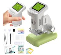 Umisu Mini Portable Digital Microscope for Kids with 2.0" Screen, 6 Adjustable Lights, 200X Zoom & Built-in Photo Storage, Educational Science Birthday Gift