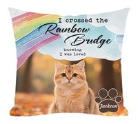 Umitive Custom Memorial Pet Pillow - Personalized Photo & Name for Cat- Comfort Keepsake for Loss of Beloved Pet - Remembrance Cushion Soft Hugging Memorial Gift (Style E)