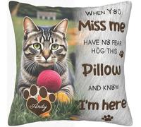 Umitive Custom Memorial Pet Pillow - Personalized Photo & Name for Cats- Comfort Keepsake for Loss of Beloved Pet - Remembrance Cushion Soft Hugging Memorial Gift (Style B)