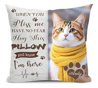 Umitive Custom Memorial Pet Pillow - Personalized Photo & Name for Cats- Comfort Keepsake for Loss of Beloved Pet - Remembrance Cushion Soft Hugging Memorial Gift (Style A)