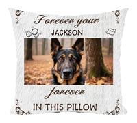 Umitive Custom Pet Memorial Pillow - Personalized Dog Photo & Name Pillowcase - Comfort Keepsake for Deceased Beloved Pets (Customizable) (Style G)