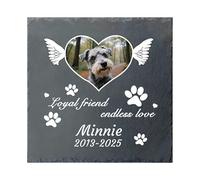 Umitive Custom Pet Memorial Stone, Personalized Dog Grave Marker Engraved with Name, Date & Photo, Sympathy Gift for Pet Loss, Pet Memorial Plaques for Dogs/Cats