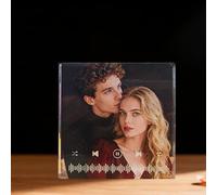 Umitive Personalised Anniversary & Birthday Gift for Couples, Custom Photo & Text Transparent Acrylic Plaque, Romantic Keepsake for Her, Him Girlfriend, Boyfriend (Style F)
