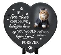 Umitive Personalised Cat Memorial Stone - Custom Engraved Pet Grave Stone for Garden, Heartfelt Cat Memorial Gift, Pet Loss Gifts for Cat Lovers, Unique Pet Memorial Plaque (Style D)