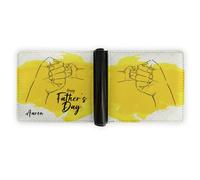 Umitive Personalized Fathers Day Gifts for Dad- Custom Dual-Side Photo & Text Engraving Leather Wallet - Ideal Father's Day Birthday Present for Him (Style D)