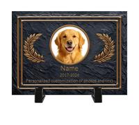 Umitive Personalized Pet Memorial Stone, Custom Dog Grave Marker with Engraved Name & Photo, Dog Grave Stone for Remembrance Dog Passing Awa