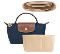 Umiup Felt Mini Bag Organizer For Longchamp Small Tote Bag, Ultimate Mini Bag Storage & Finishing Inner Bag Liner for a Chic Handbags Insert Organizer Fit Small Size(1.97 * 6.5 * 3.15in)