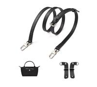 UMIUP Genuine Leather Shoulder Strap Replacement Compatible with L.ong C.hamp Le Pliage Pouches Conversion Kit Crossbody Shoulder Strap, Black