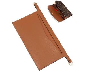 Umiup Leather Purse Insert Organizer Conversion Kit for Emilie Wallet, Divider Pocket Inside Clutch for Women LV Sarah Wallet, Convert Classic Long Flap Wallet Into Crossbody Bag (Black)