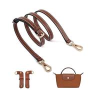 UMIUP Leather Purse Straps for Longchamp Conversion Kit, Replacement for Longchamp Le Pliage Tote Bag, Beige, Brown-Gold B