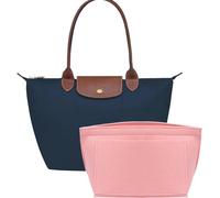 UMIUP Purse Organiser, Multi-Pocket Felt Handbag Organiser, Folding Tote Bag Organiser Insert for Insert Wallet Organiser for Longchamp (Pink, Large)