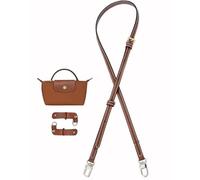 Umiup Shoulder Strap for Longchamp Leather Wallet Strap for Conversion Kit, Brown+Silver A