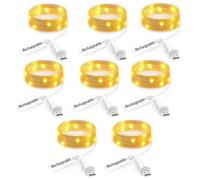 UMIWE Rechargeable LED Fairy Lights -USB Powered Battery Operated String Lights, Warm White Waterproof Copper Wire Firefly Light for Bedroom Wedding DIY Decor Christmas