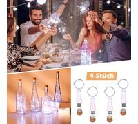 UMIWE Wine Bottle Light, Rechargeable USB Cork Light Fairy Led String Light Lamp for Bottle DIY Party Wedding Home Christmas Decor (4 Pcs, White)