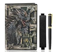 UMiWEi Vintage Dragon Embossed Leather Notebook DND Notebook Travel Journal with Ballpoint Pen and Pen Sleeve Antique Handmade A5 Journal,Hardcover Liner,Writing Notebook Gift for Men Women