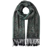 Umjetnost Womens Soft Silky Pashmina Rave Scarf Paisley Pattern Pashmina Shawl Wrap with Fringes, Black Green Paisley, One Size