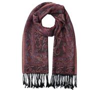 Umjetnost Womens Soft Silky Pashmina Rave Scarf Paisley Pattern Pashmina Shawl Wrap with Fringes, Black Pink Paisley, One Size