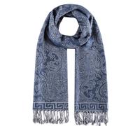 Umjetnost Womens Soft Silky Pashmina Rave Scarf Paisley Pattern Pashmina Shawl Wrap with Fringes, K Navy, One Size