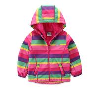umkaumka Toddler Lightweight Warm Fleece Hoodie Snow Jacket for Girl Rainbow Unicorn 5-6 Years