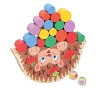 UMKY 21PC Hedgehog Balance Game Stacking Sorting with Colourful Wooden Building Blocks Educational Sensory Toy for Children and Pre-school Kids
