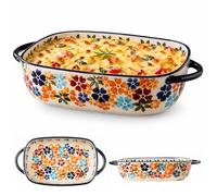 Umllpet Casserole Dish, Ceramic Oven Dish with Handles, Large Lasagna Pan Deep, Baking Pan with Handles, Oven Safe Bakeware, for Lasagne, Bread, Pasta, Tiramisu and Casserole
