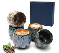 Umllpet Espresso Cups Set, 5 x 110 ml Mini Espresso Cups, Mocha Cups Without Handle, Ceramic Small Coffee Cups, Mini Cups for Espresso, Mocha, Tea, Easter Birthday Gift for Women Men