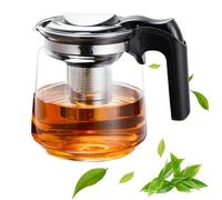 Umllpet Glass Teapot with Strainer Insert 1.5 L, Glass Tea Jugs Thermal with Lid, Stainless Steel Filter Strainer, Borosilicate Glass Tea Jug, Tea Maker Tea Pot, Teapot for Loose Teas, Flower Tea