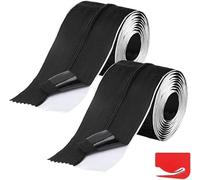 Umllpet Self Adhesive Zipper, Pack of 2 Black Heavy Duty Self Adhesive Zips, Waterproof and Rustproof Zip for Plastic Dust Barriers, Greenhouses, Construction Projects 213 cm x 7.6 cm