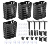 Umllpet Set of 4 height-adjustable aquarium plant holders, with suction cup and telescopic hook, aquarium accessories decoration for aquaponics systems, aquascaping decoration and nano aquarium