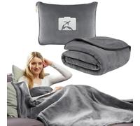 Umllpet Travel Blanket for Aeroplane and Car, Travel Blanket Pillow 2 in 1, Soft Plane Blanket, Travel Blanket for Holiday, Office, Home, Business Trip, Camping for Women, Men, Children