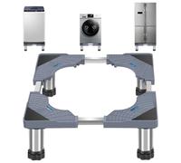 Umllpet Washing Machine Base Frame with 4 Feet, Pedestal for Washing Machine Dryer, Fridge Base, Adjustable Base with Non-Slip Shock Absorption Function, 200 kg Bear Load, Height 40-60 cm
