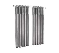umlout Paris Grey Silver 90" w X 90" d Vertical Crushed Velvet Eyelet Ring Top Designer Lined Curtains, Choice Of 8 Sizes And 3 Colours