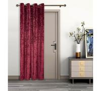 umlout Thermal Door Curtain Agra Wine Lined Crush Velvet Winter - Saves Energy, Prevents Draughts Reduces Heat Loss