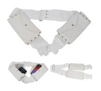 UMMA ESSENTIALS Free-Size Adjustable Ihram Belt with Phone Holder - Waist Belt for Hajj Umrah- Mens Ihram Ahram Ehram Belt - Button Pockets for Umrah Hajj, Anti Slip, Fits up to 51” Waist, White,