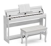 UMOMO 88 Key Weighted Digital Piano with Duet Piano Bench, Beginner Keyboard Piano Full Size Heavy Hammer Weighted Action Electric Piano Keyboard with MIDI, White