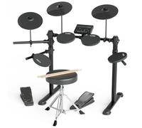 UMOMO - Electric drum set with 10 inch cymbals, 2 pedals, drum stool, 150 sounds, drum sticks, headphones, stable steel frame, USB MIDI, 15 drum kits,