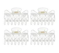 UMORDUP 4Pcs Transparent Medium Hair Claw Clips 6cm 2.4 Inch for Adults, Strong Hold Acrylic Clips for All Hair Types