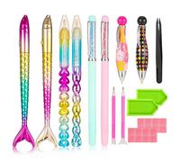 umorismo 33Pcs 5D Diamond Art Painting Tools, Includes 8 Diamond Art Painting Pens, 2 Plastic Trays, 2 Diamond Sticky Pen, 20 Glue Clay with 1 Tweezer for DIY Craft
