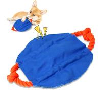 umosis Interactive Dog Toy,Automatic Wiggles Dog Frisbee with Doggie Squeaky,Fly Disc Dog Toys to Keep Them Busy, Rope for Tug Fetch, Smart Motion Activated,Rechargeable,Size - 11.8" L x 9.45" W
