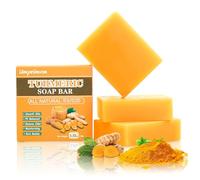 Umpeimvon - 3 Pack Turmeric Soap Bars for Face and Body Cleansing, Soft and Moisturizing Skin, All Natural Turmeric