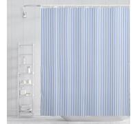 Umpoo Modern Abstract Sky Blue Vertical Striped Shower Curtain 48x72 Inch | Contemporary Minimalism Bathroom Decor, Waterproof Durable Polyester, Soft Machine Washable, Quick Drying and Breathable