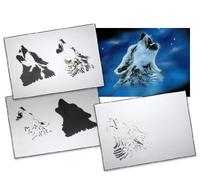 UMR-Design AS-001 Wolfshead Airbrushstencil Step by Step Size S