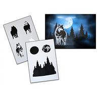 UMR-Design AS-094 Wolf Airbrushstencil Step by Step Size M