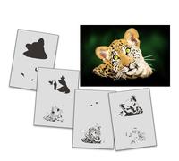 UMR-Design AS-321 Leopard Airbrushstencil Step by Step Size M