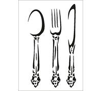 UMR-Design W-628 Vintage Cutlery Textil- / wallstencil Size A4