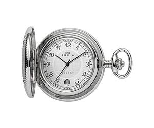 UMR RUHLA Pocket Watch TU-8835 Quartz Stainless Steel Case Silver Spring Cover, Classic