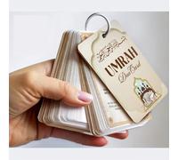 Umrah Dua Card Set, Islamic Prayer Flashcards on Ring, Arabic and English, Portable