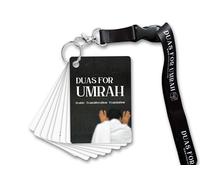 Umrah Dua Cards With Lanyard, Umrah Flash Cards, Step by Step Guide Umrah Dua and Instruction, Umrah Gift for Muslim Ritual