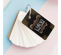 Umrah Guide Cards with Kaaba Design, White Pocket-Size Prayer Cards with Ring Holder Quran Dua ikhraam Gift Present (Version3)